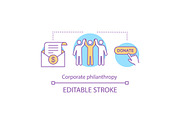 Corporate philanthropy concept icon