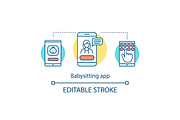 Babysitting app concept icon