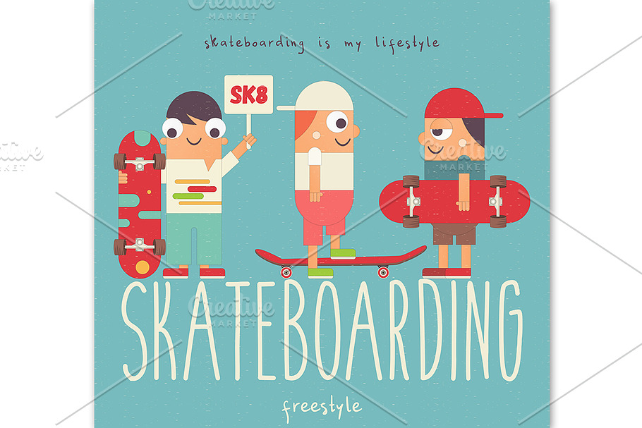 Skateboarding Poster in Illustrations - product preview 8