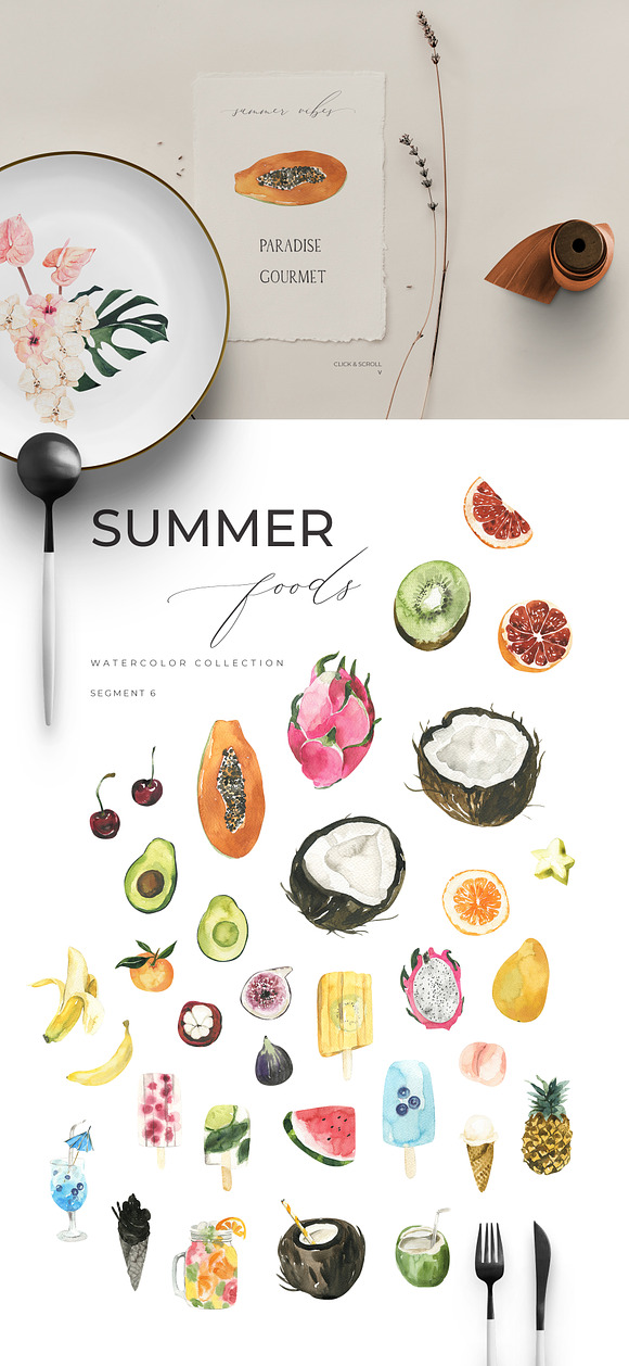 SUMMER AESTHETICS clipart + tropical in Illustrations - product preview 7