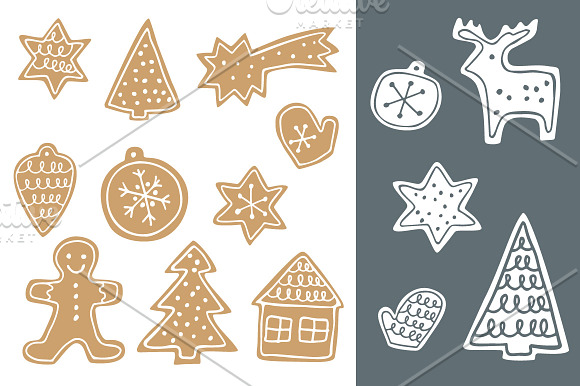 Gingerbread cookies - VECTOR in Illustrations - product preview 4