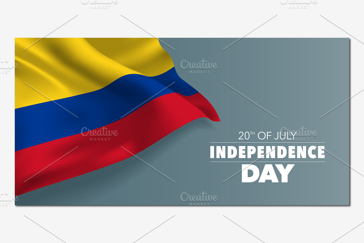 Colombia independence day vector in Illustrations - product preview 8