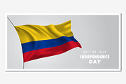 Colombia independence day vector