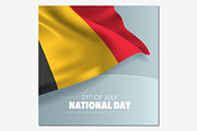 Belgium happy national day vector