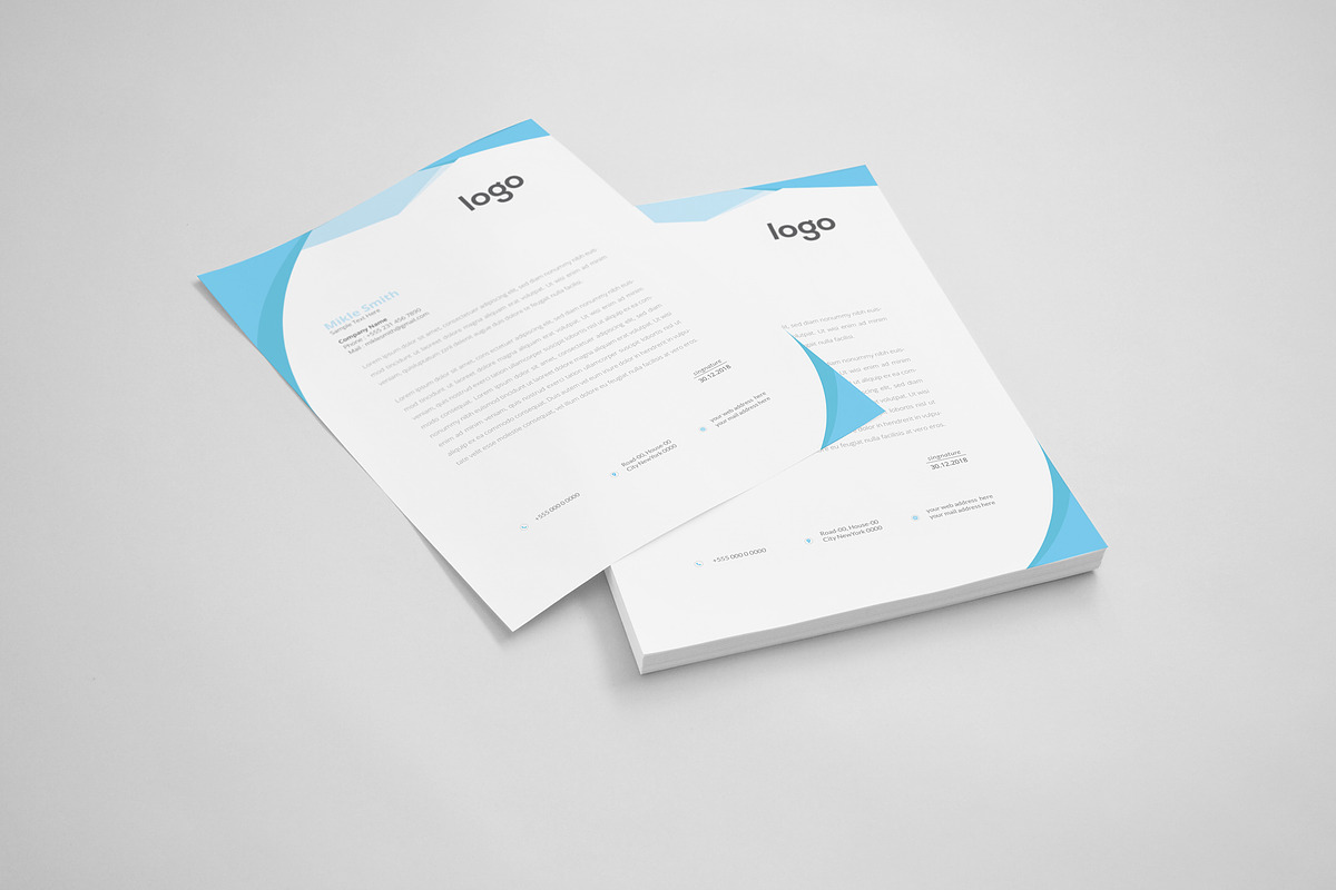 Clean Letterhead Template Design in Stationery Templates - product preview 8