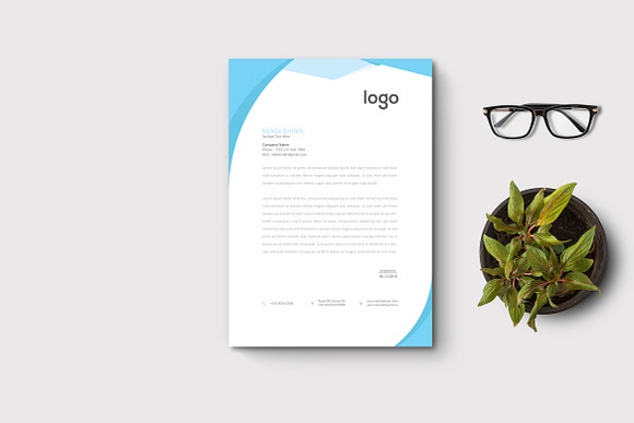 Clean Letterhead Template Design in Stationery Templates - product preview 2