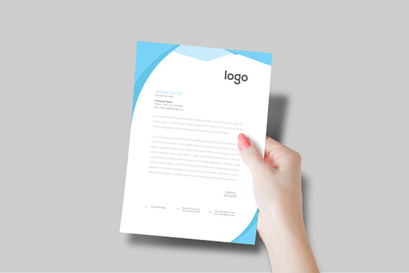 Clean Letterhead Template Design in Stationery Templates - product preview 5