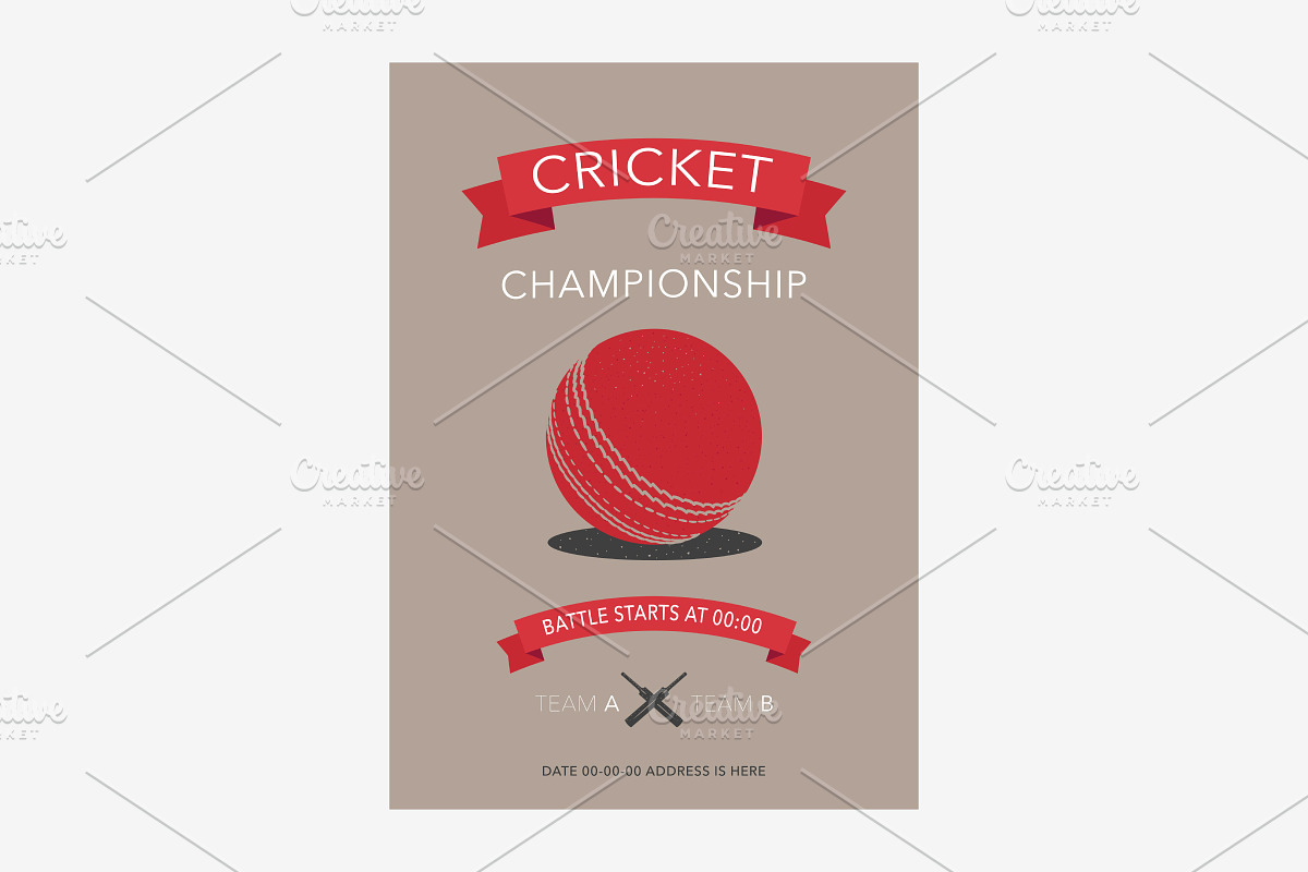 Poster for cricket vector in Illustrations - product preview 8