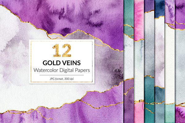 Gold And Watercolor Textures
