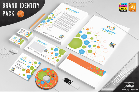 Pixel Dots Infinity Business Cards in Business Card Templates - product preview 1
