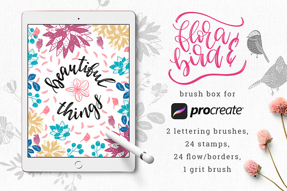 Flora&Bird - Brush Box for Procreate in Add-Ons - product preview 8