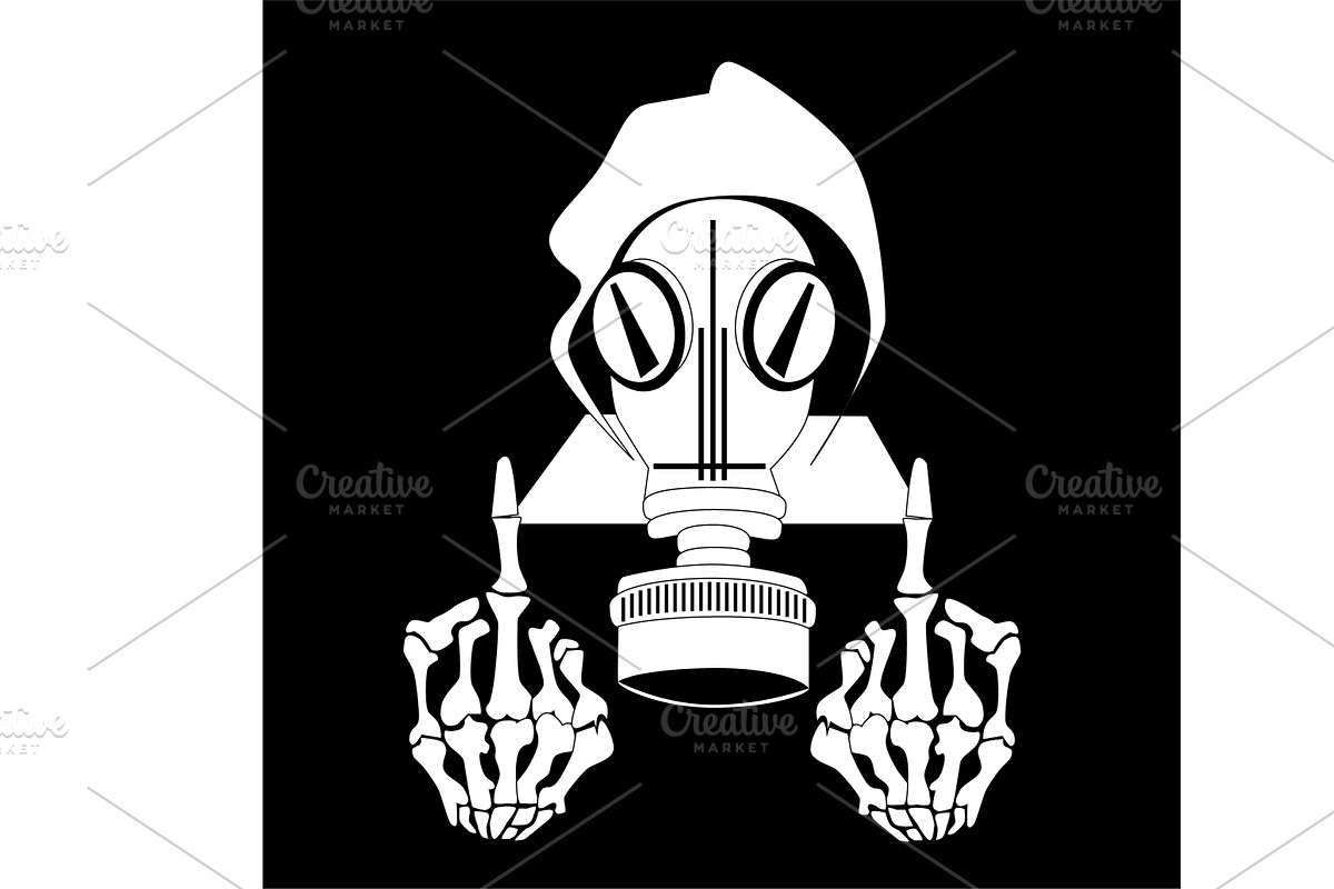 Skull icon with gas mask and middle in Graphics - product preview 8