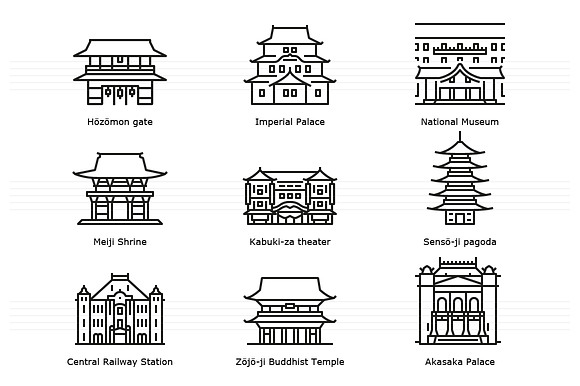 Landmarks of Japan - Tokyo 1 in Japanese Icons - product preview 1