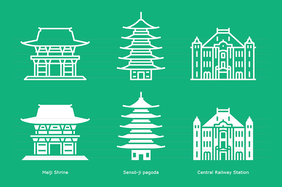 Landmarks of Japan - Tokyo 1 in Japanese Icons - product preview 4