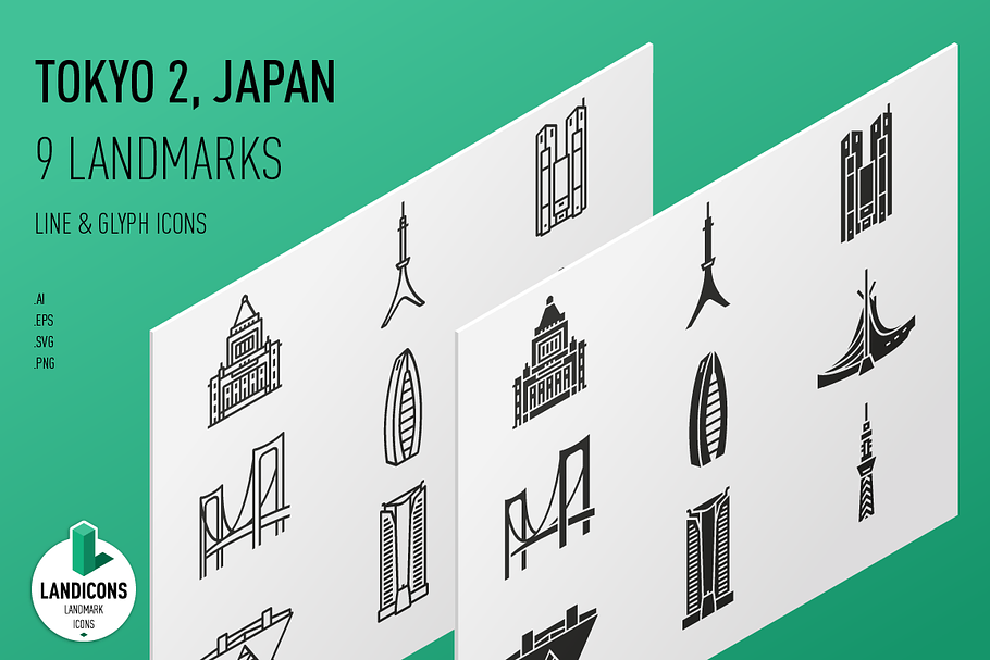 Landmarks of Japan - Tokyo 2 in Japanese Icons - product preview 8