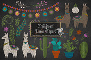 Chalkboard Llama Clipart