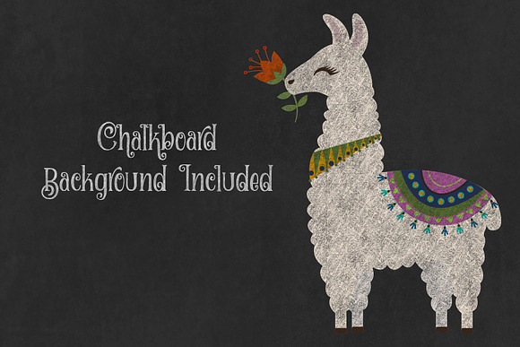 Chalkboard Llama Clipart in Illustrations - product preview 2