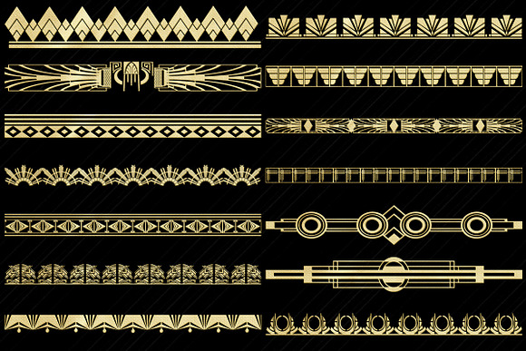 Art Deco Gold Foil Dividers/Borders in Illustrations - product preview 1
