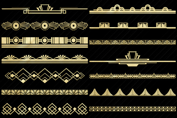 Art Deco Gold Foil Dividers/Borders in Illustrations - product preview 2