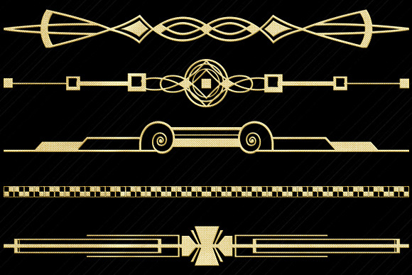 Art Deco Gold Foil Dividers/Borders in Illustrations - product preview 3