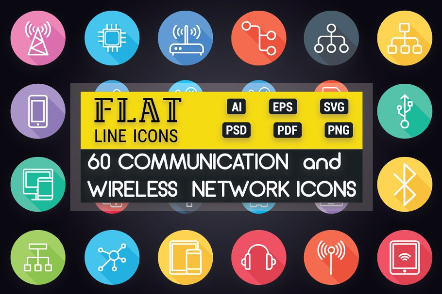 Communication and Network Flat Icons