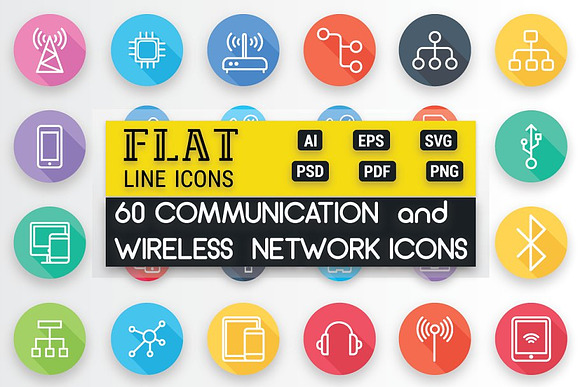 Communication and Network Flat Icons in Icons - product preview 1