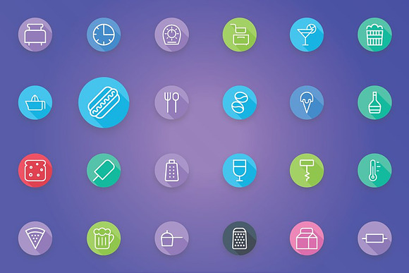 Foods - Drinks & Kitchen Flat Icons in Icons - product preview 4