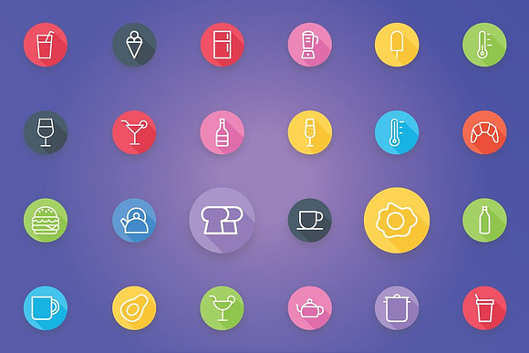 Foods - Drinks & Kitchen Flat Icons in Icons - product preview 5