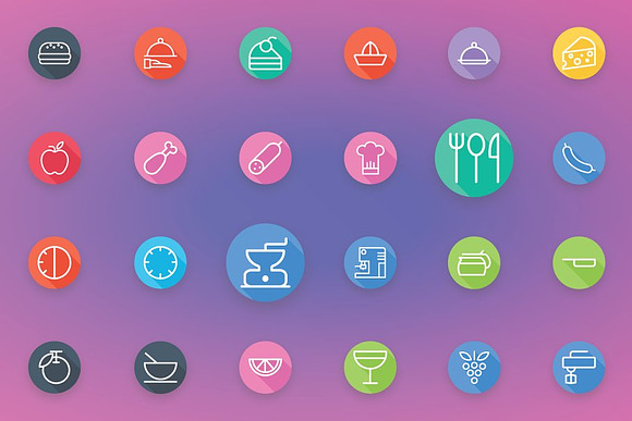 Foods - Drinks & Kitchen Flat Icons in Icons - product preview 6
