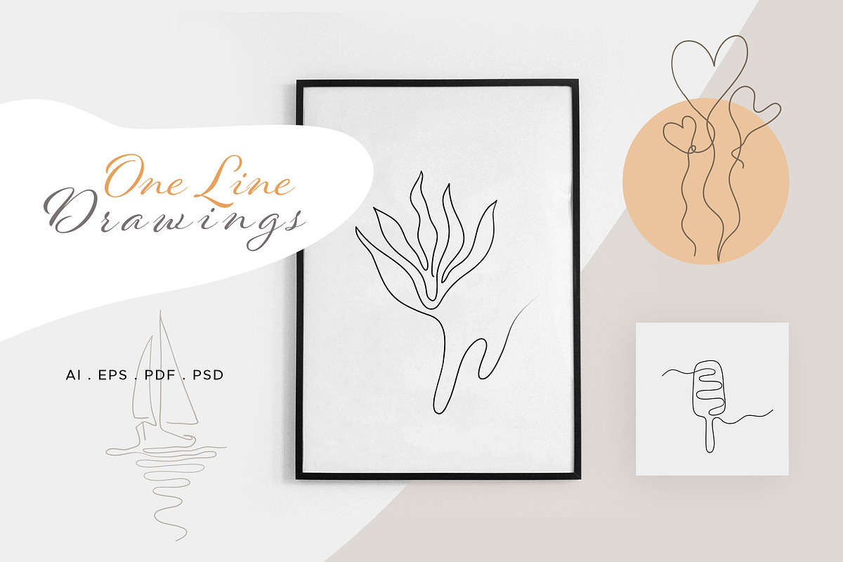One Line Drawings in Illustrations - product preview 8