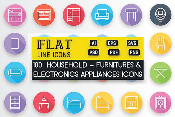Home Appliances and Furniture Icons in Icons - product preview 1