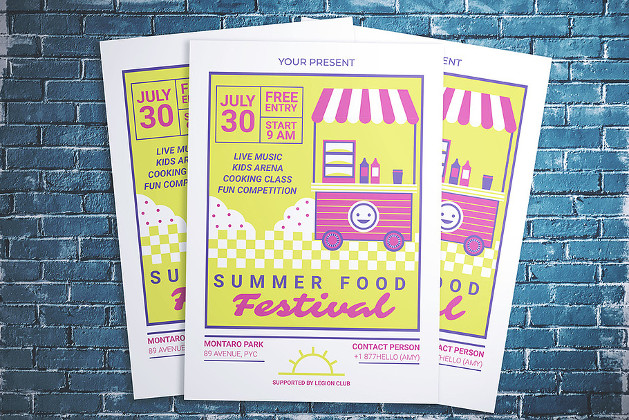 Summer Food Festival Flyer in Flyer Templates - product preview 8
