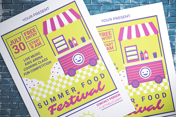 Summer Food Festival Flyer in Flyer Templates - product preview 1
