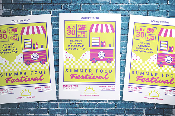Summer Food Festival Flyer in Flyer Templates - product preview 2