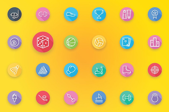Sports, Games & Fitness Flat Icons in Icons - product preview 5