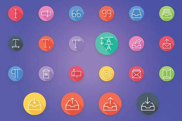 Text and Email Flat Line Icons in Icons - product preview 7