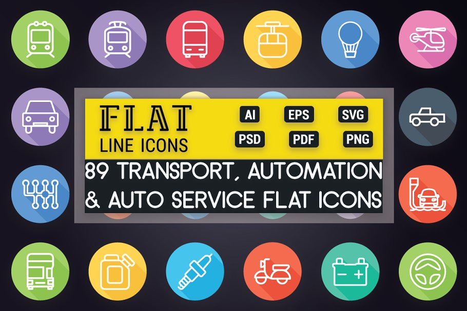 Transport Vehicle Auto Service Icons