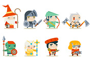 Fantasy RPG Game Character Icons Set