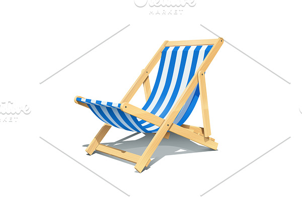 Beach chaise longue for summer rest.