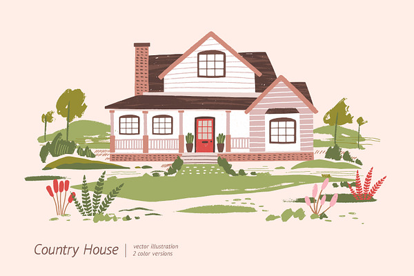 Country house illustration