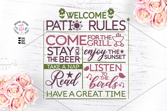 Patio Rules Cut File in Illustrations - product preview 1