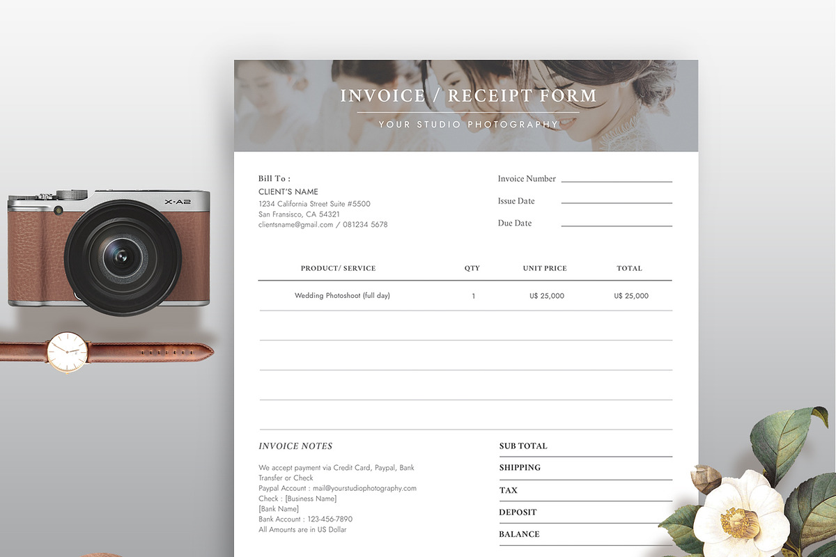 Invoice/ Receipt Form IR004 in Stationery Templates - product preview 8