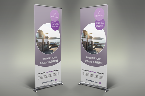 Real Estate - Roll Up Banners in Presentation Templates - product preview 1
