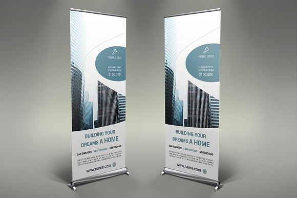 Real Estate - Roll Up Banners in Presentation Templates - product preview 3