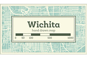 Wichita Kansas USA City Map in Retro
