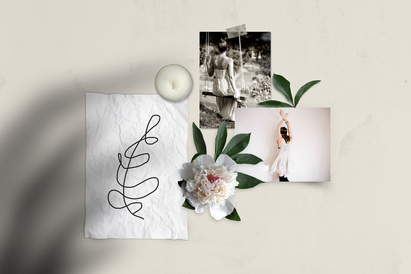 Realistic Mood Board Mockup -Vintage in Branding Mockups - product preview 1