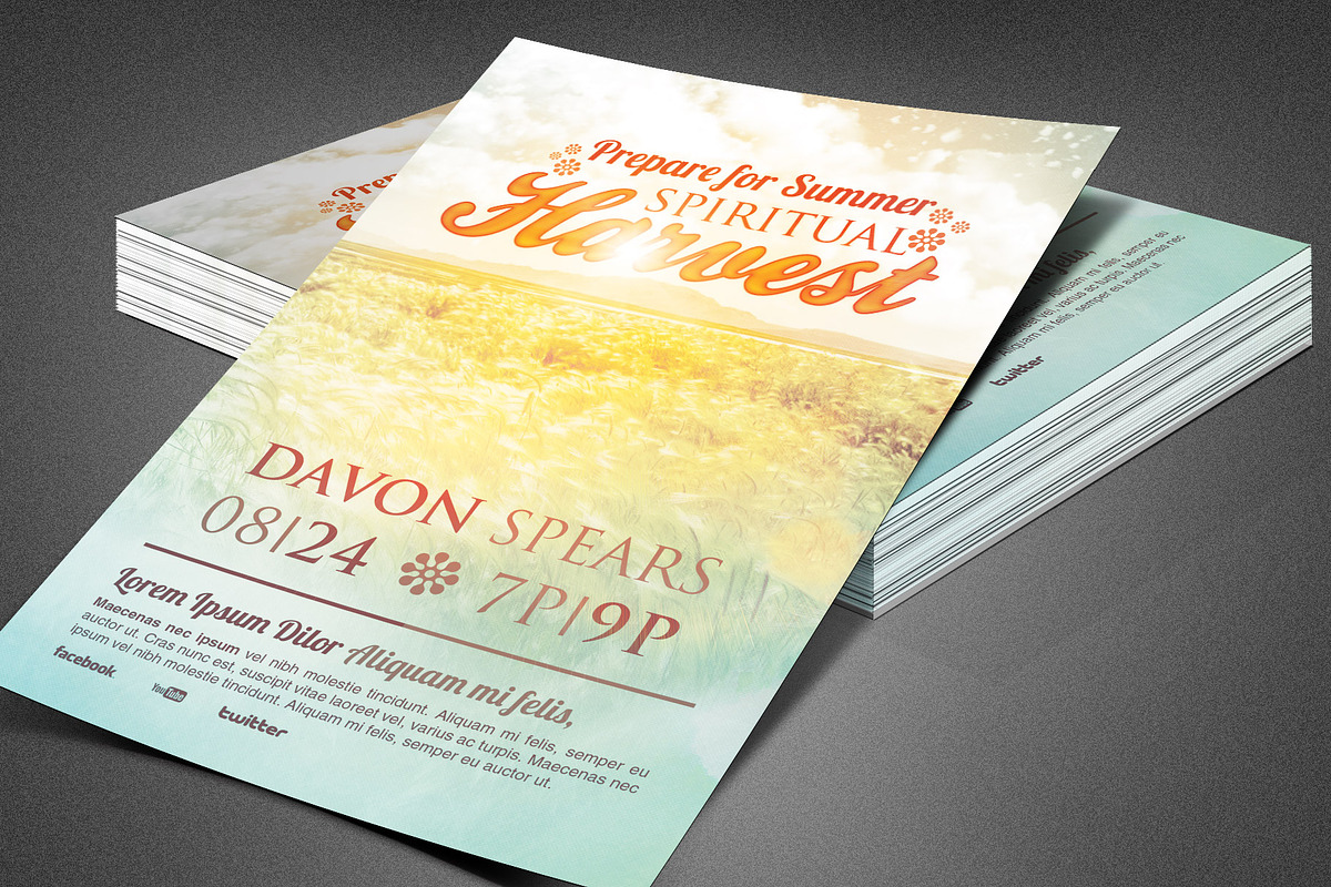 Spiritual Harvest Church Flyer in Flyer Templates - product preview 8