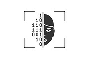 Face scanning procedure glyph icon