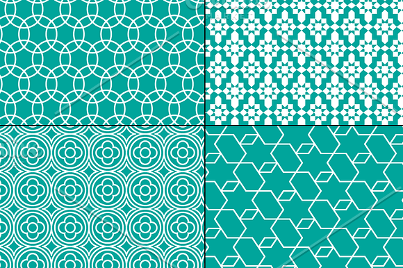 Seamless Blue Moroccan Patterns in Patterns - product preview 3