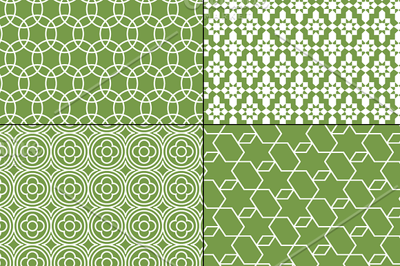 Seamless Green Moroccan Patterns in Patterns - product preview 3